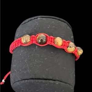 Tigers eye bracelet red strings good luck protection multi stones